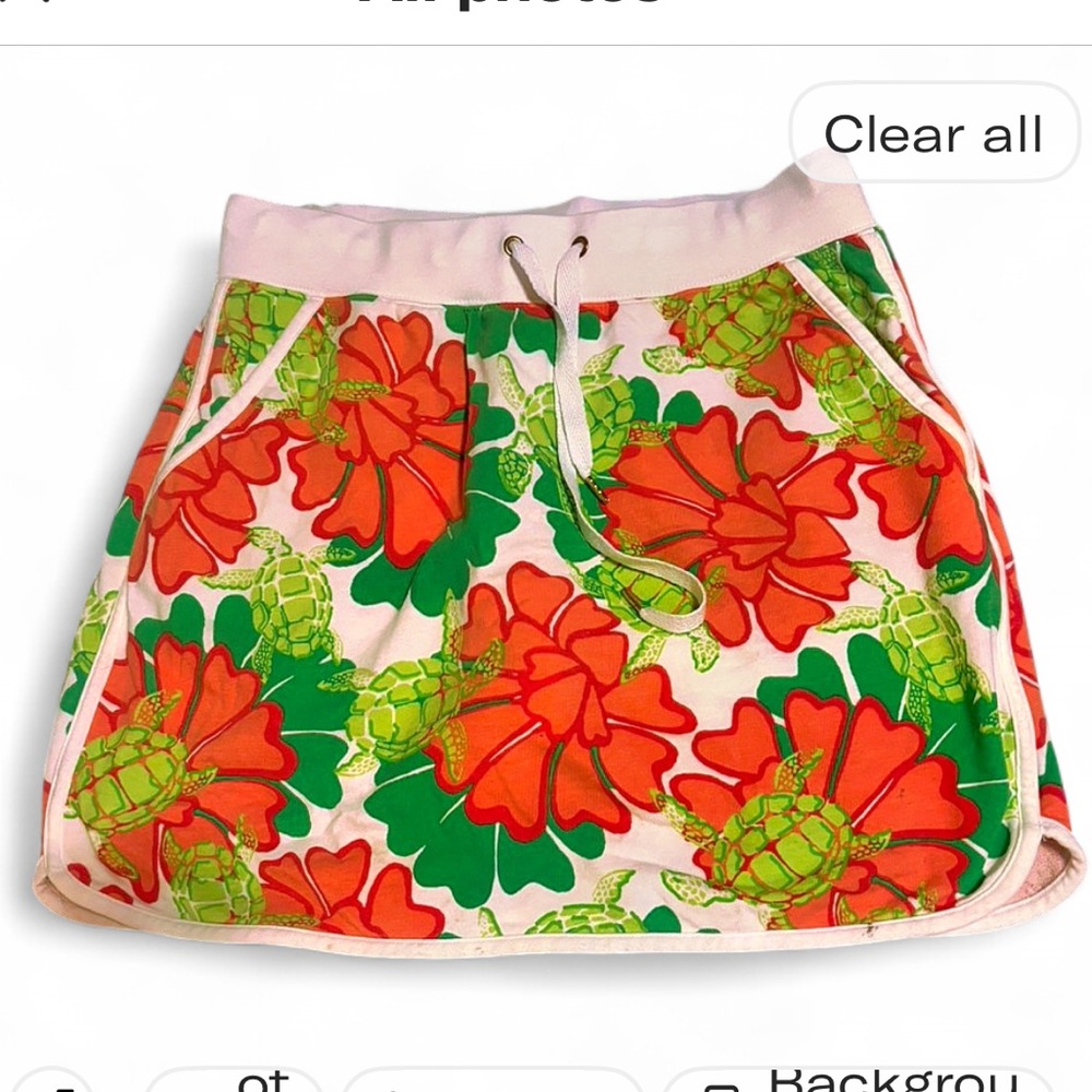 Crown & Ivy Beach sz XS Floral and Turtle Print Skirt